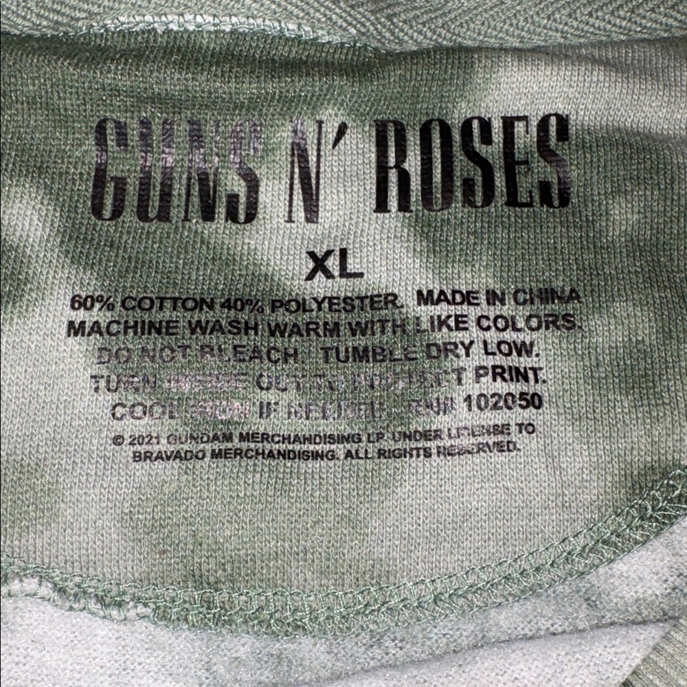 Green Tie-Dye Guns N Roses Lightweight Sweatshirt - Picture 2 of 4